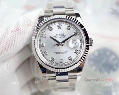 (EW) Swiss 3235 Rolex Datejust II Silver Diamond Dial Replica Watches DJII 41mm